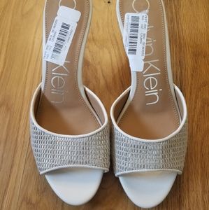 Calvin Klein Women's Cream and White Heels